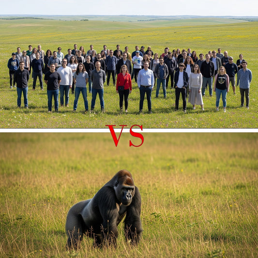 Who will win? A gorilla vs. one hundred unarmed people